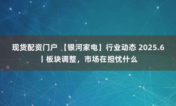 现货配资门户 【银河家电】行业动态 2025.6丨板块调整，市场在担忧什么